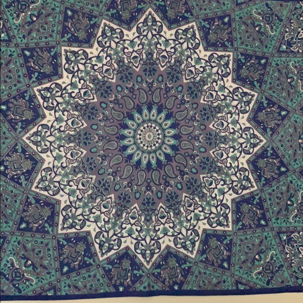 blue colorful indian tapestry